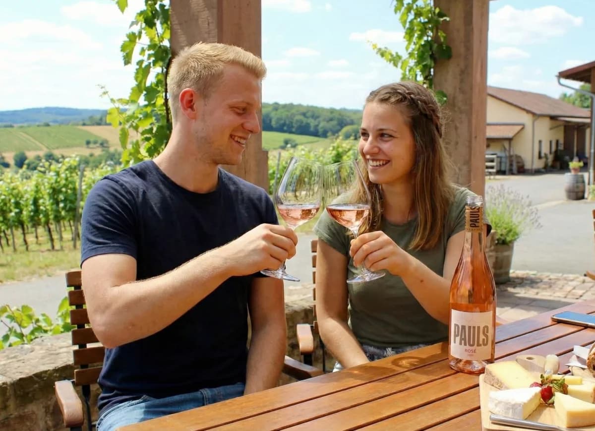 Couple toasting with wine